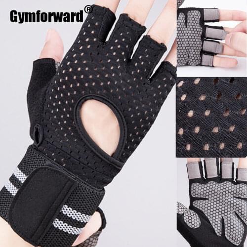Anti-Slip Breathable Weightlifting Fitness Gloves Dumbbells Barbell Gym Crossfit Workout Gym Mesh Musculation Straps Wrap Gloves