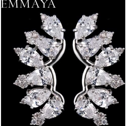 EMMAYA Luxury Austrian Clear CZ Earring for Women Fashion Party Elegant Stud Earrings Jewelry