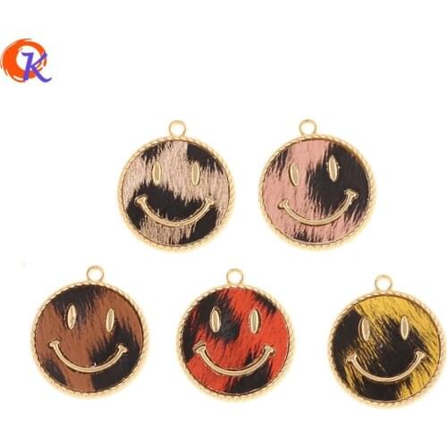 Cordial Design 50Pcs 18*20MM Jewelry Accessories/Hand Made/Face Shape/Charms/Leopard Print Effect/DIY Making/Earrings Findings