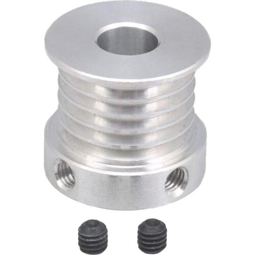 Multi-Slot Belt Pulley 6061 Aluminum 22mm Dia 9mm Inner Hole Diam