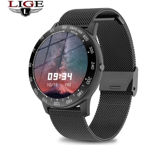 LIGE 2020 Full Touch Fashion Smart Watch Women men Waterproof Sport for Android/ios Call information smartwatch For woman mens