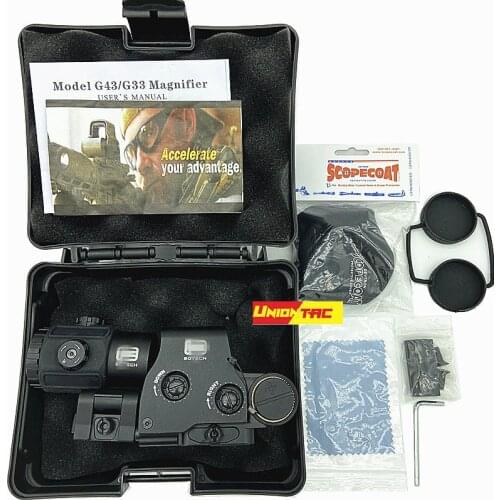 Tactical 558 Holographic Red and Green Dot Scope With G43 Magnifier Combo Hunting Rifle Scope G43 3X Magnifier