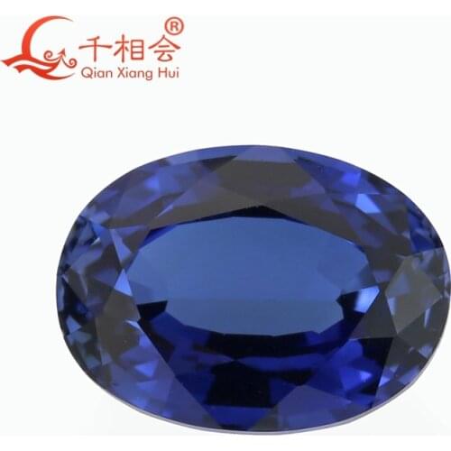 Thailand cut 34# blue oval shape synthetic Sapp hire corundum gem stone for jewelry making