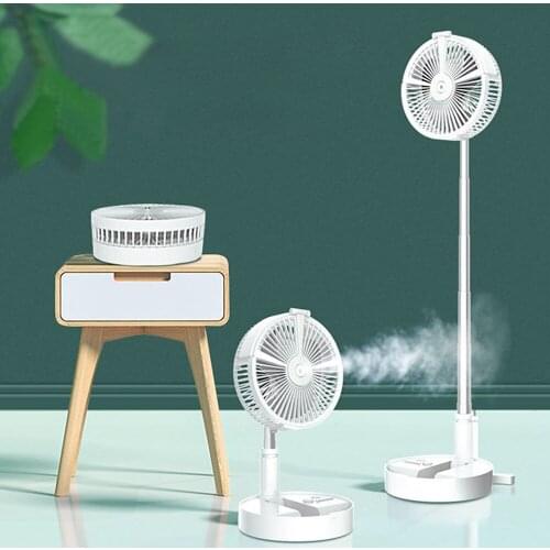 Boulk Mini Folding Telescopic Fan USB Rechargeable Humidifier Remote Control Outdoor Travel Portable Fans