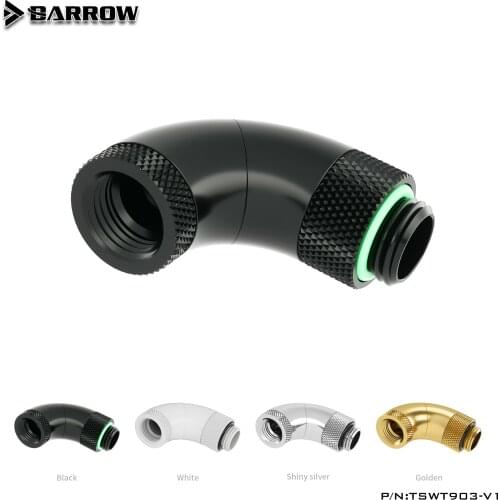 Barrow G1/4" White Black Silver Three Rotary 90-Degree 360 degree rotatable IG1/4" Extender water cooling fittings TSWT903-V1
