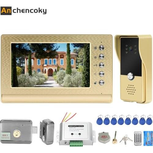 7 Inch Video Intercom System With Lock Wired Video Door Bell HD 1000TVL Doorbell Camera For Home Video Door Phone Intercom Kit