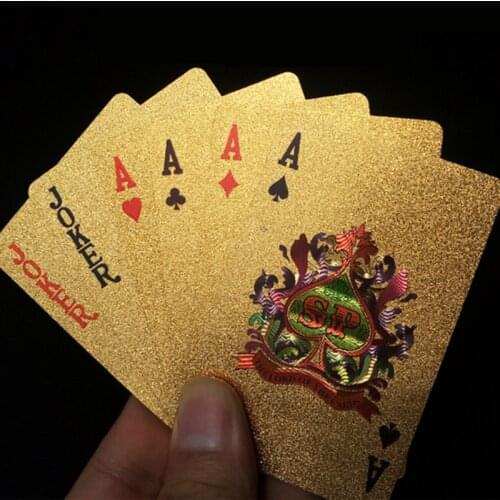 Waterproof Plastic Playing Cards Collection Gold Diamond Poker Cards Table Games