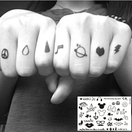 Nu-TATY Waterproof Temporary Tattoo Sticker 5 Set Multiple Pattern Series Cartoon Simple Small Pattern Tattoo