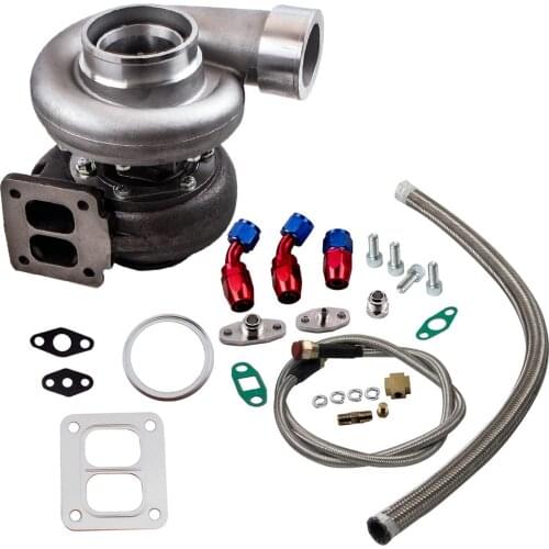 GT45 T4/t66 Racing High Performance Turbo Charger + Oil Drain In & Return Line