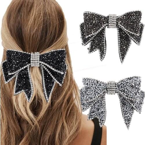 Haimeikang Big Bow Hairpin Rhinestone Large Size Barrette Hair Clips For Women Girls Korean Fashion BB Hairgrip Hair Accessories