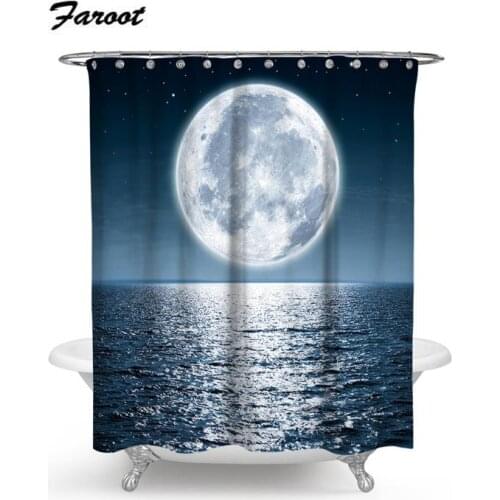 New Product Starry Sky Universe Pattern Shower Curtain Waterproof Partition Curtain Shower Curtain Factory Direct Sales