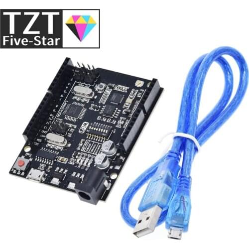 TZT UNO+WiFi R3 ATmega328P+ESP8266 (32Mb memory) USB-TTL CH340G For Arduino Uno, NodeMCU, WeMos ESP8266 One New Arrival