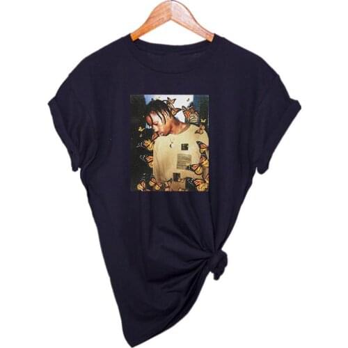 2020 Women Casual Harajuku Fashion T-shirt Feather Print Loose O-neck Short Sleeve Elastic Stretched Summer Home New Tee Shirt