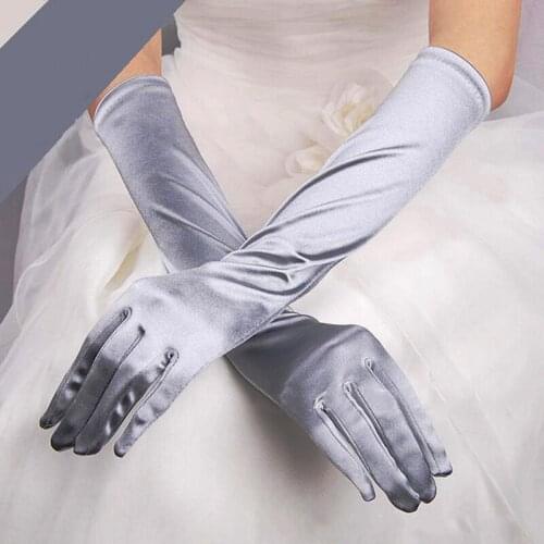 Women Long Gloves Summer Sun Protection Driving Gloves Opera Party Ball Elegant Satin High Quality Ladies Gloves
