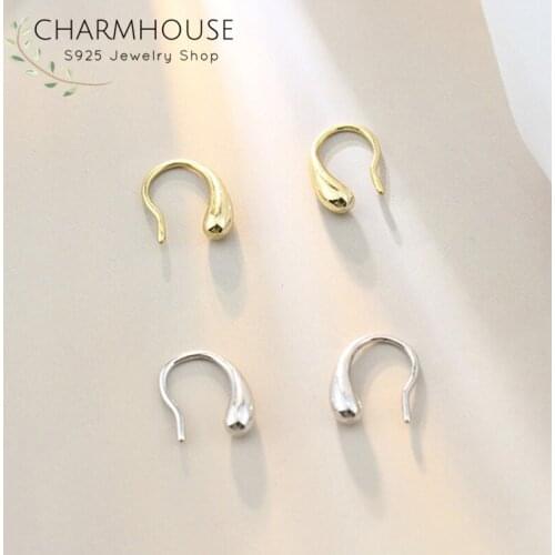 Sterling Silver Earrings For Women Silver/Yellow Gold/ Rose Gold Color Waterdrop Earing Hoop Brincos Femme Fashion Jewelry Gifts