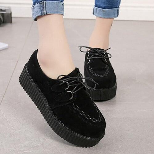 Akexiya 2021 Women Shoes Plus Size Women Flats Shoes Woman Platform Espadrilles New Female Suede Lace Up Comfort Ladies Shoes