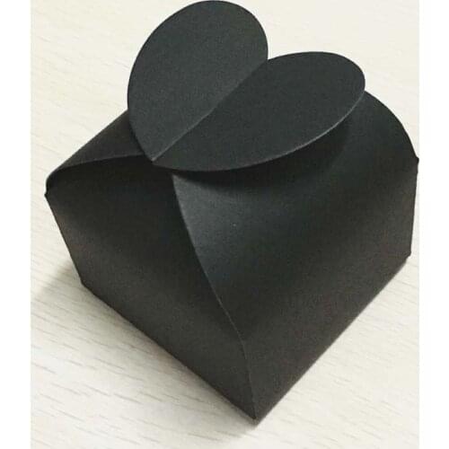 100PCS/Lot Black Gift Box Heart Shape Boxes Retro Paper Candy Box Wedding Box DIY For Jewelry/Cake/Candy/Gifts Accept Customize