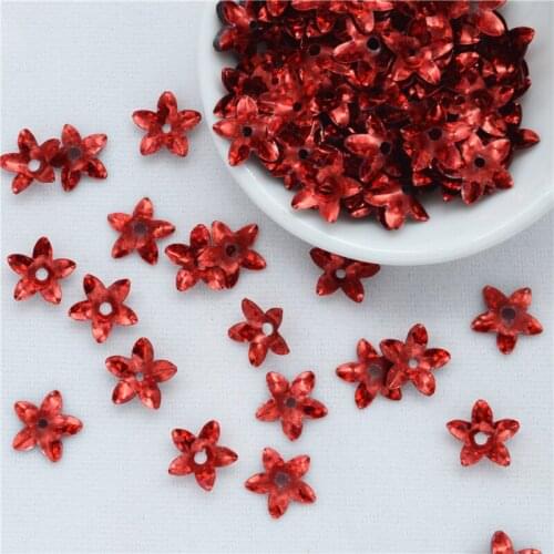 1000Pcs 12mm Red Laser Cup Flower Sequins Sewing Scrapbooking Crafts Christmas Decoration Ornament Sewing Decoration Confetti