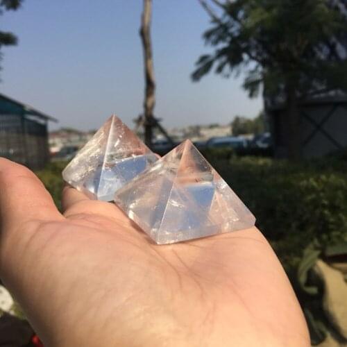 2 pcs hig quality 100% nice Natural clear quartz Crystal pyramid reiki Mineral Healing gemstone rock crystal pyramid wholesale