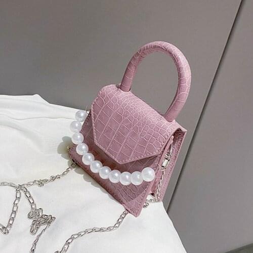 2021 Fashion Brand Mini Purses and Handbags for Women Beading Crossbody Bag Luxury Designer Totes Hand Bags Crocodile Pattern