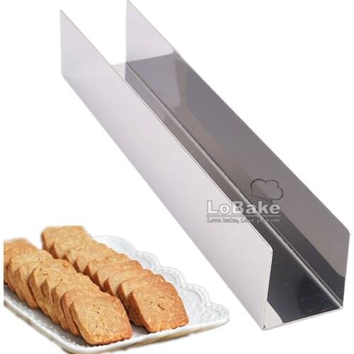 3.8cm width long 23.8cm U style stainless steel cranberry cookie mold bread mold metal cake shaper mould DIY bakery stuffs