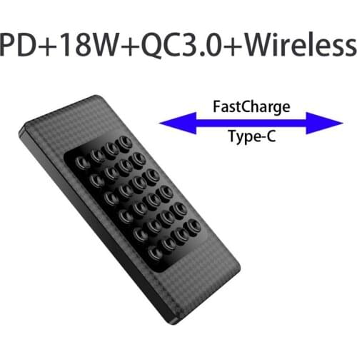 Big sucker wireless charging bank pd18w fast charging 5W wireless large capacity 1000mA mobile power supply