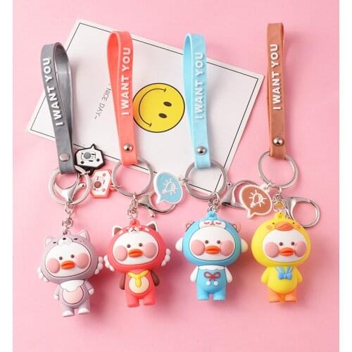 Charm Keychain Creative Cute Cartoon Character Key chain 4 Womens Charm Pendant Womens Girl Keychain Car Keyring Bag Pendant