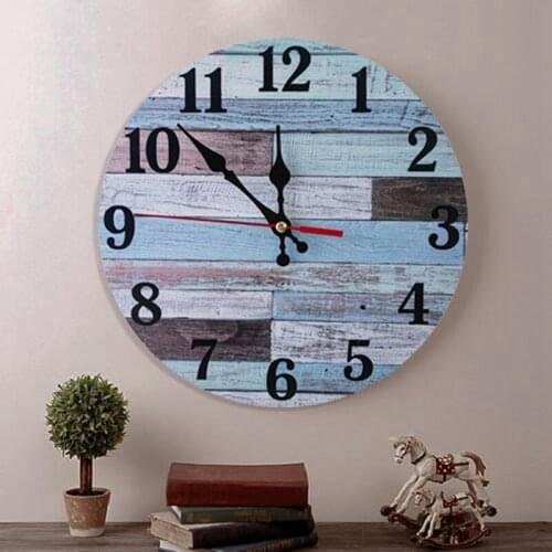 MLGB Wooden Wall Clock Silent Non-Ticking Battery Operated Vintage Round Rustic Coastal Wall Clocks Decorative 10 Inch