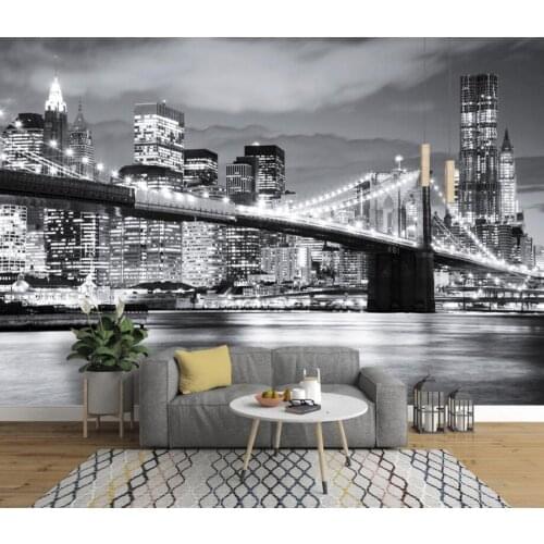 CJSIR Photo Wallpaper Architecture BRIDGE NEW YORK Designer Wall Mural vinyl wallpaper papel de parede adesivo 3d wallpaper