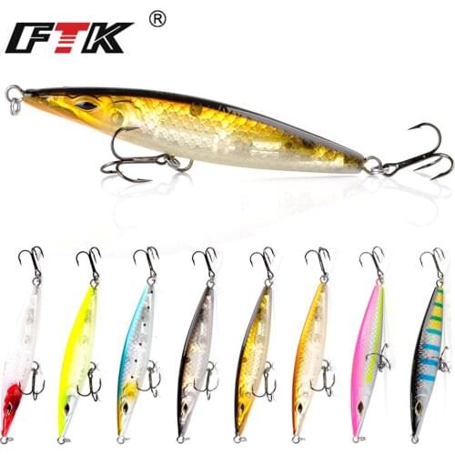 FTKFloating Pencil Fishing Lure Stickbait Wobblers Topwater Baits Long Casting Hard Lure For fish Seabass 90mm/110mm/130mm/150mm