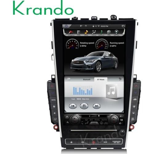 Krando Android 8.1 4G 64G 12.1" Tesla Vertical screen car navigation GPS for Infiniti Q50 Q50L multimedia player audio radio