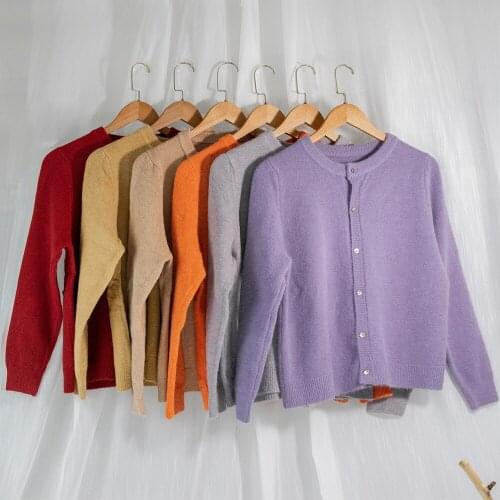 Vintage Women Cardigan Sweater Harajuku O-neck Solid Loose Knitwear Single Breasted Casual Knit Cardigan Winter Jacket Coat 2020