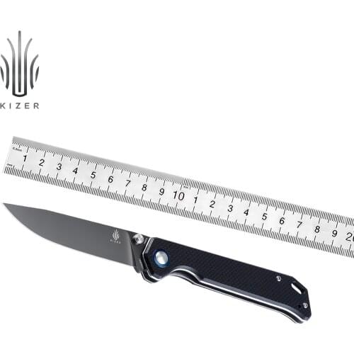 Kizer Tactical Knife Begleiter V4458N1 2021 New Black G10 Handle with N690 Steel Blade Folding Knife Outdoor Camping Tools