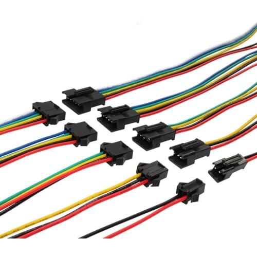 10pcs 20cm SM 2.54MM Connector terminal wire 2 3 4 5 6 Pin Plug Male to Female splice Wire Connectors