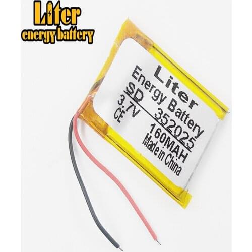 3.7V lithium polymer battery 352025 160MAH camera pen recorder Bluetooth Battery