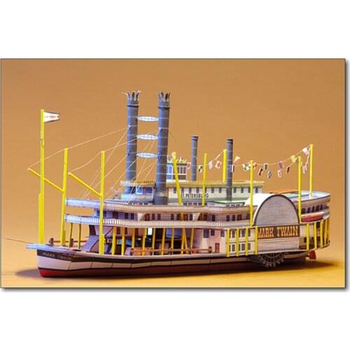 Mark Twain (Mark Twain) steam paddle boat Paper Model Kit