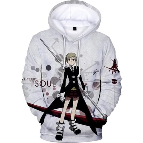 Popular Mens Hoodie Soul eater Hoody Sweatshirt Good Quality Kids Anime hoodie soul eater 3D Printing Jackes pullover Oversized