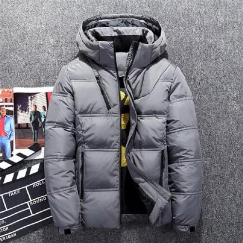 Fashion Brand Men Winter Duck Down Male Parkas Jacket Coats Solid Hooded Casual Outwear jaqueta masculina Winter Down Coat