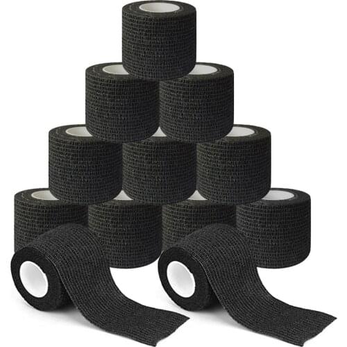 12Pcs Disposable Cohesive Tattoo Grip Cover Self-Adhesive Bandages Handle Grip Tube for Tattoo Machine Grip Accessories