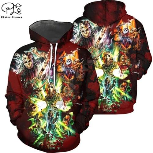 PLstar Cosmos Halloween Terror Horror Movie Cosplay Michael Myers Funny Long Sleeves Streetwear 3DPrint Men/Women Zip Hoodies 17