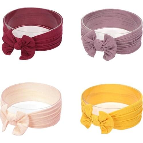 Baby Girl Headband Newborn Girls Bowknot Nylon Headwraps Toddler Baby Turban Nylon Hair Bands Baby Hair Accessories D0984