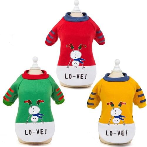 Christmas Winter Autumn Coat Pet Dog Clothes Soft Dog Jacket Cute Cartoon Clothing Costume For Small Puppy Dog Cat Outerwear Red