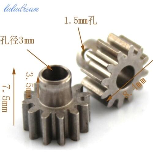 2pcs M0.6 shaft gear 3mm 12T Module Pinion Motor Gear for RC Buggy Truck Brushed Brushless Motor