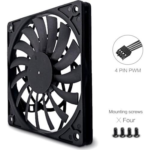 FANNER F12012 120*120*12MM Super thin radiator fan water cooling cabinet exhaust fan 4 pin pwm adjust speed