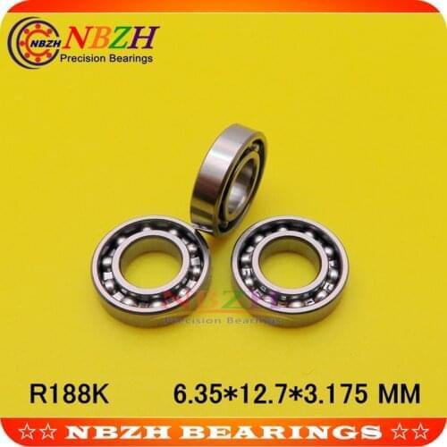 High Quality 1/4"x 1/2"x 1/8" inch 6.35*12.7*3.175 mm R188 open metric miniature deep groove ball bearing R188K SR188 SUS440