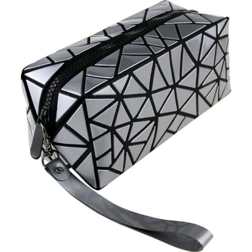 Miyake Celebrity Inspired Floral-Print Geometric Quilted Waterproof Hand WOMENS Makeup Bag GIRLS Portable Large Space Wallet W