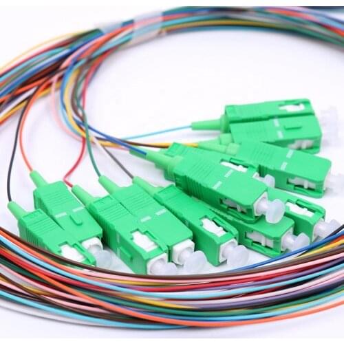 10PCS 12 Cores Stand SC APC Single mode G652D Fiber Optic Pigtail 12 fiber pigtail sc/apc- sm - 0.9mm - 1m