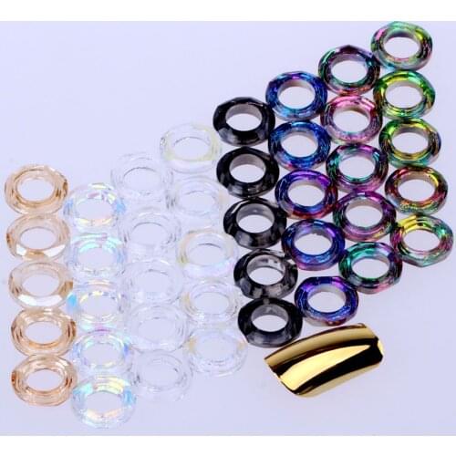10pcs/pack 8-10mm Round Heart Shape Angle Rings Glass Hollow crystal Cabochom Jewelry Nail Art DIY Garments Dress Decoration