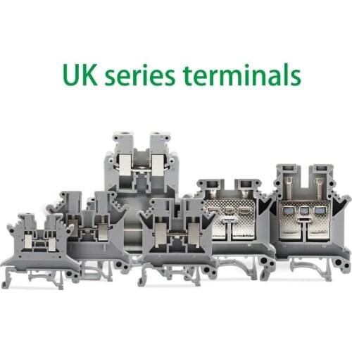 100 pieces uk-2.5b 2.5 square voltage terminal block rail type DIN rail universal combination terminal block multi color UK 2.5B