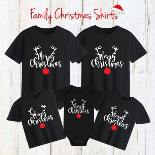 2021 Christmas Family Matching Shirts Daddy Mommy Kid Baby Merry Christmas T Shirts Xmas Family Outfits Clothes Christmas Gifts